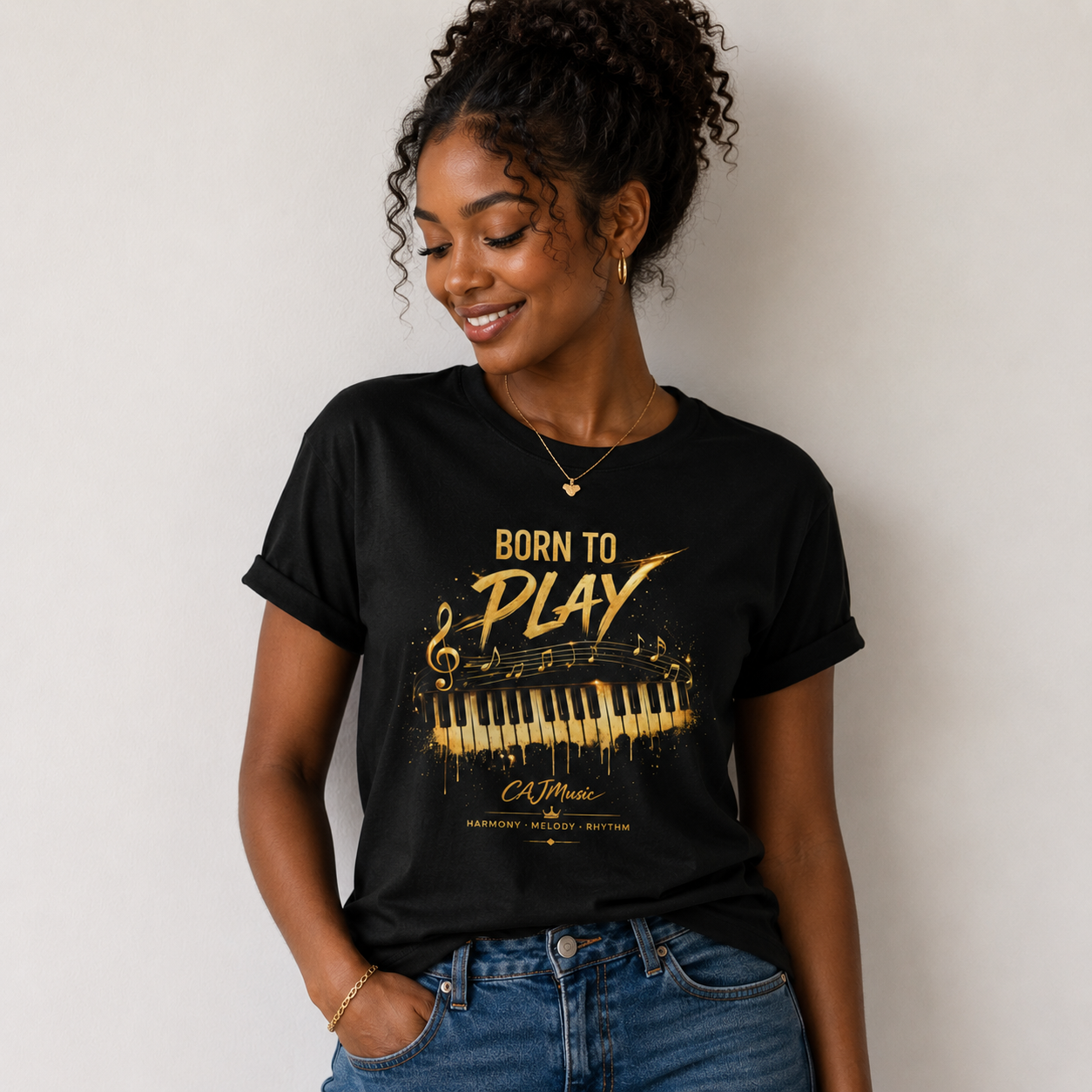 Born to Play Piano T-Shirt —CAJMusic