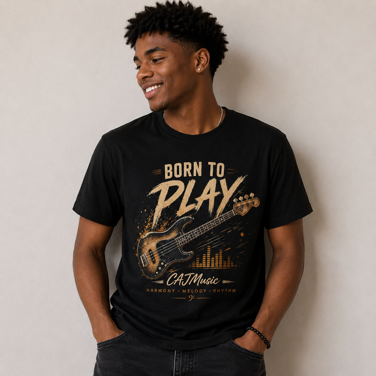 Born to Play Guitar Bass T-Shirt —CAJMusic