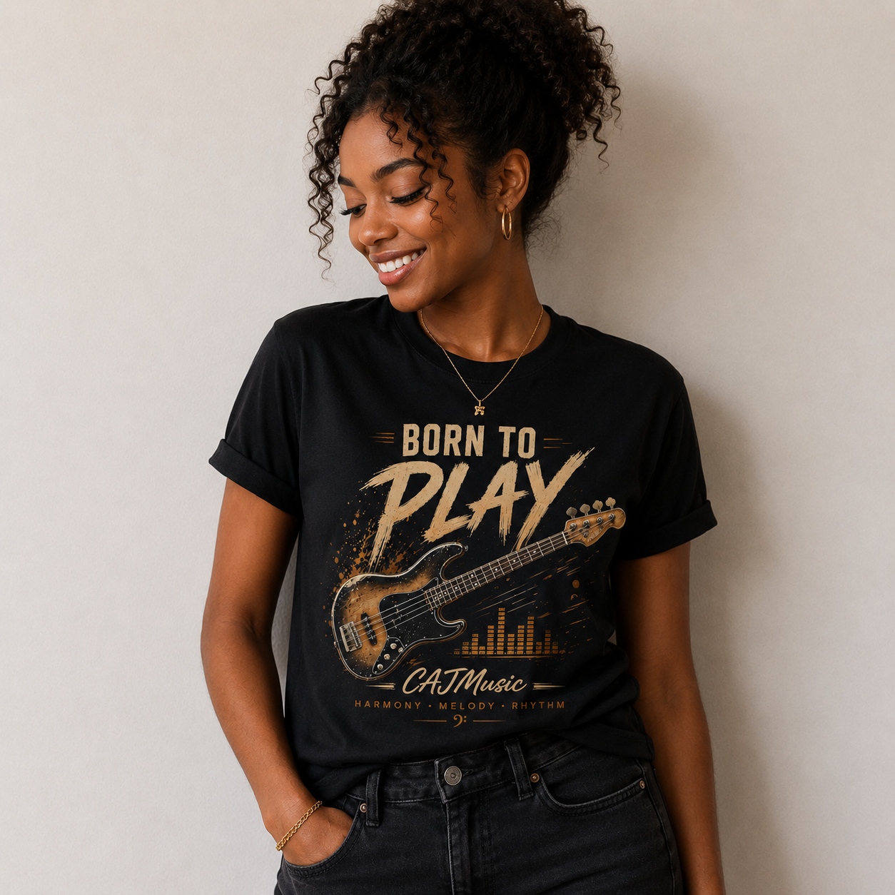 Born to Play Guitar Bass T-Shirt —CAJMusic