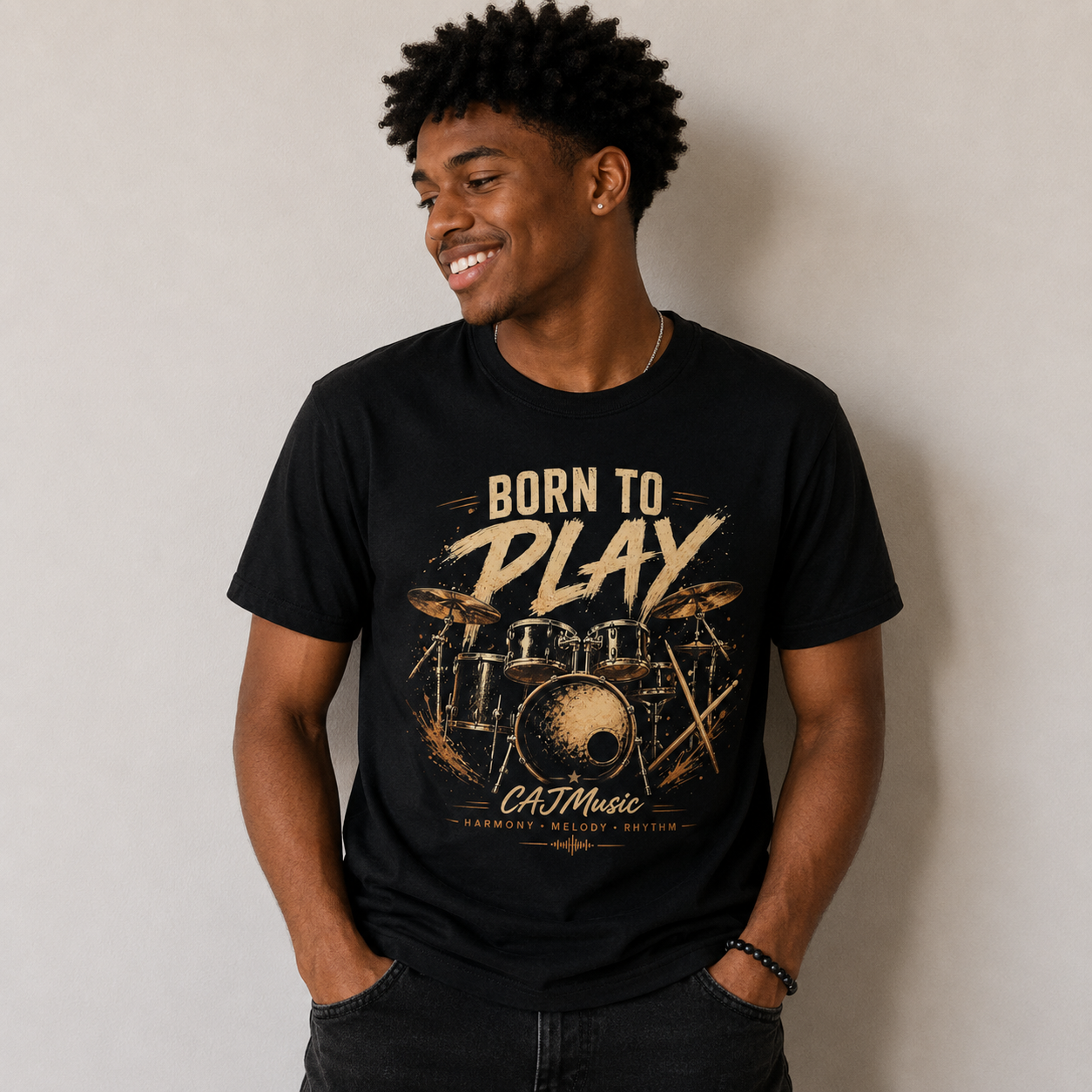 Born to Play Drum T-Shirt —CAJMusic